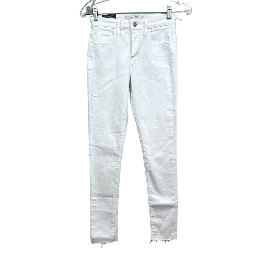Joe's Womens Jeans Skinny Ankle Stretch Raw Hem Mid Rise White Zip Fly Size 24*